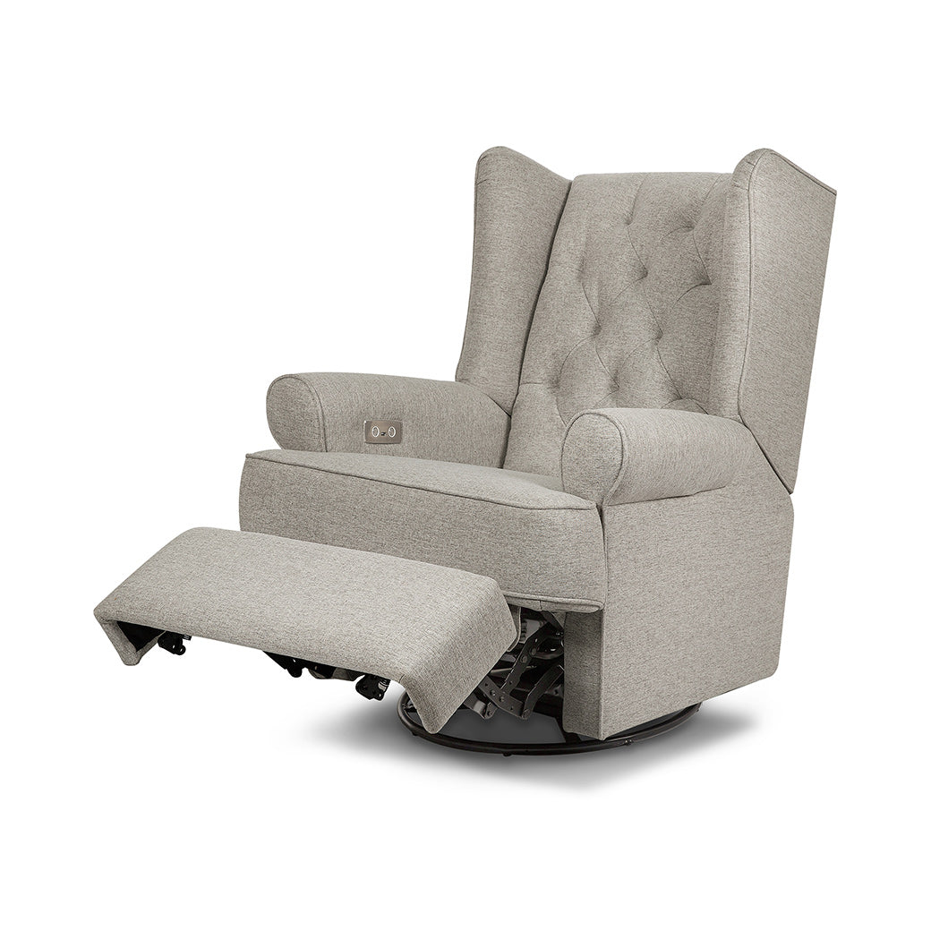 Namesake's Harbour Power Recliner with the footrest up  in -- Color_Performance Grey Eco-Weave