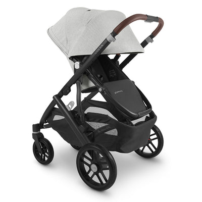 Angled view of reversed UPPAbaby VISTA V2 Stroller with canopy down  in -- Color_Anthony