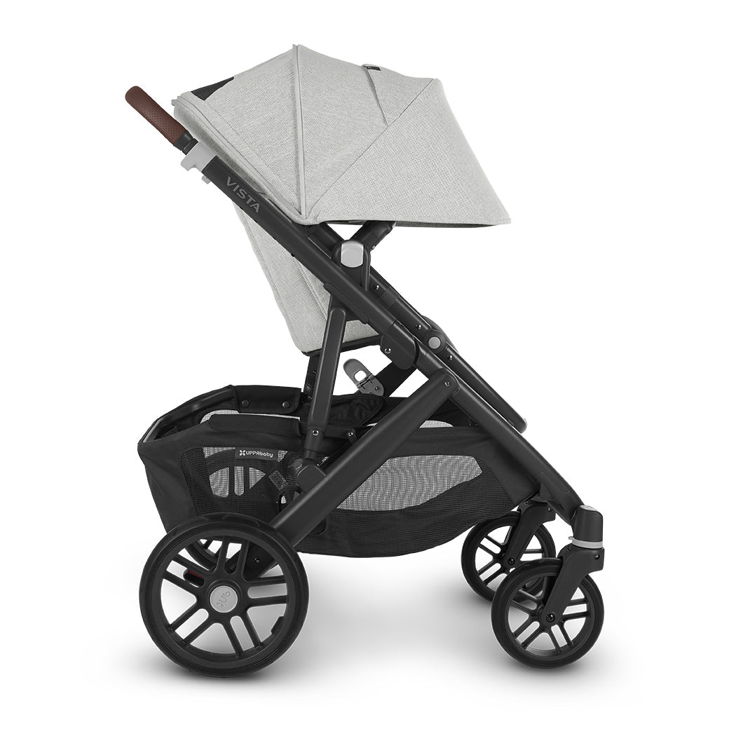 Side view of UPPAbaby VISTA V2 Travel System stroller with canopy all the way down in -- Color_Anthony