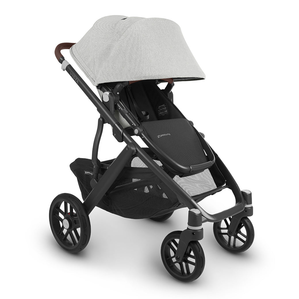 Angled view of UPPAbaby VISTA V2 Stroller with canopy down in -- Color_Anthony