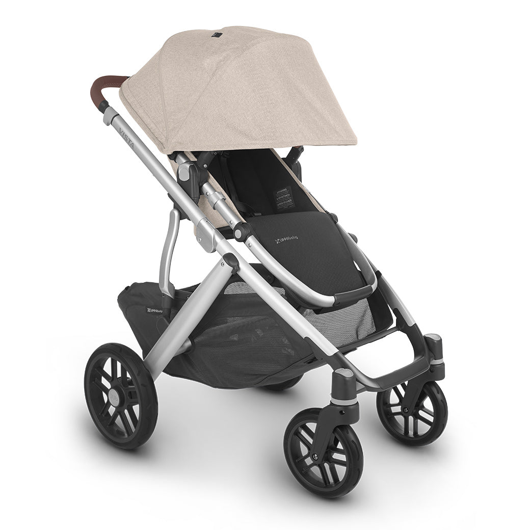 Left side view of UPPAbaby VISTA V2 Travel System stroller  with canopy down in -- Color_Declan