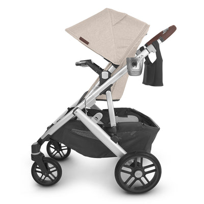 Side view of UPPAbaby VISTA V2 Travel System stroller with bag and cup holder in -- Color_Declan