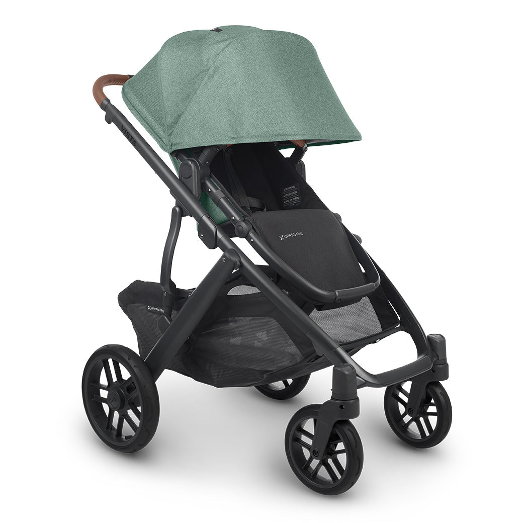 UPPAbaby VISTA V2 Stroller angled view with the canopy fully down  in -- Color_Gwen