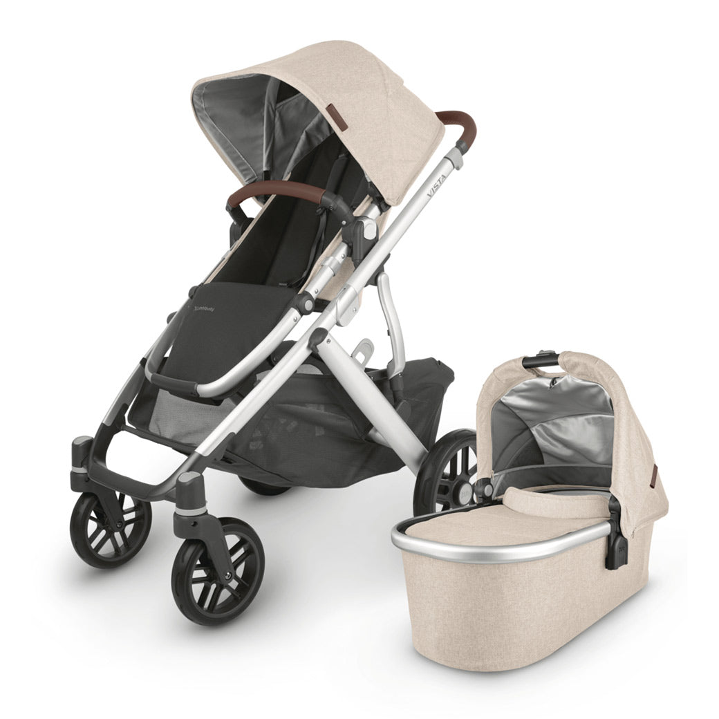 The all-new UPPAbaby VISTA v2 in declan accommpanied by its matching bassinet -- Color_Declan