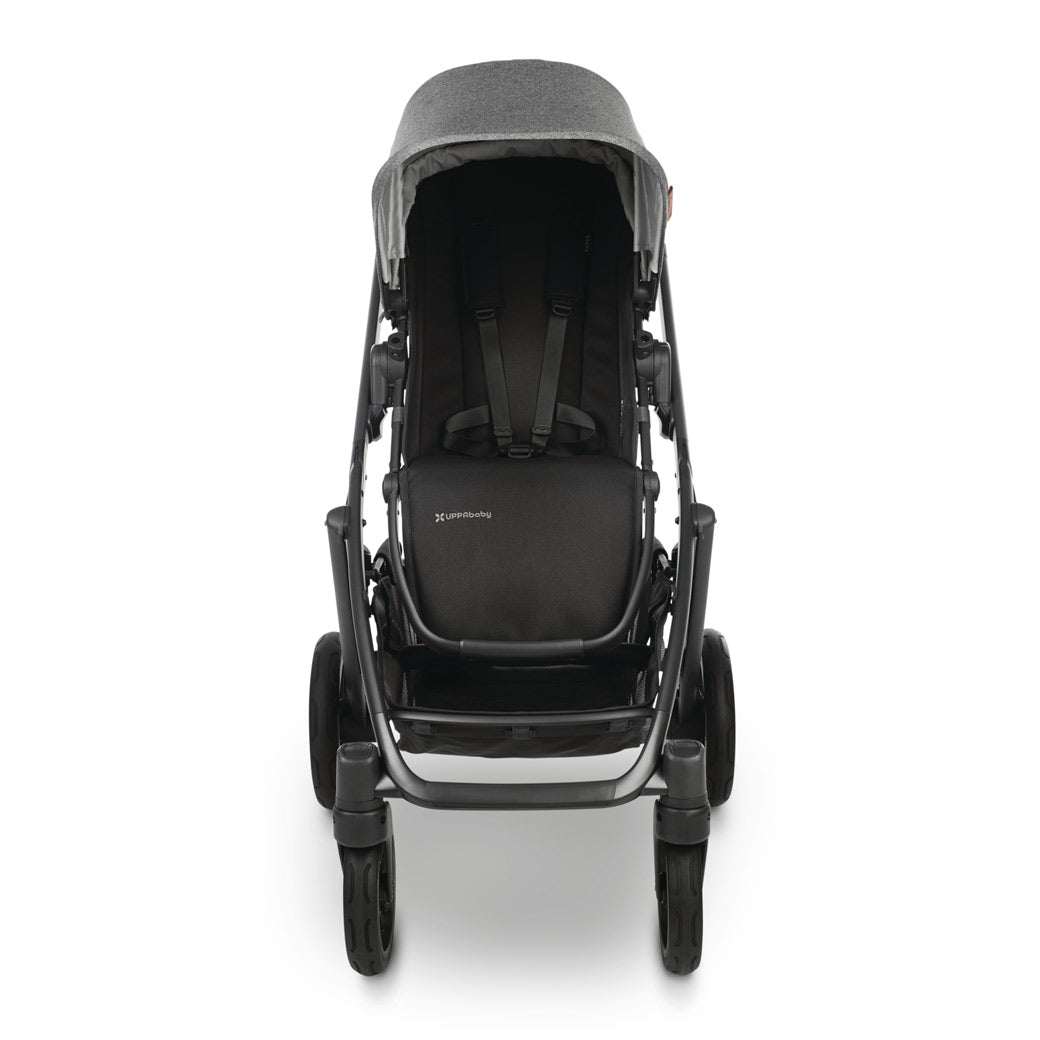 Front view of UPPAbaby VISTA V2 Travel System stroller in -- Color_Greyson