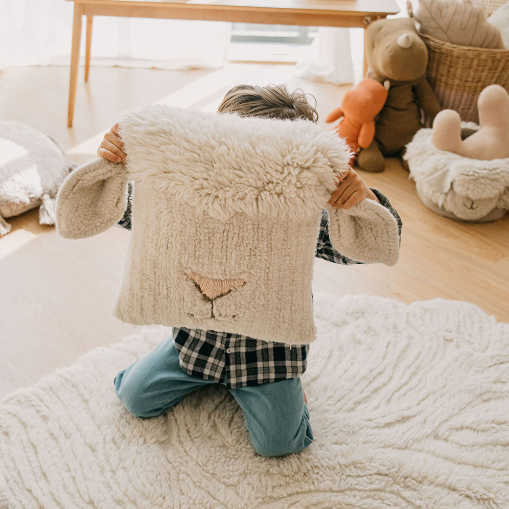 Lorena Canals Pink Nose Sheep Woolable Cushion | Modern Nursery™