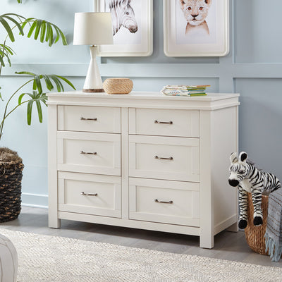 Namesake's Wesley Farmhouse 6-Drawer Double Dresser with items on it in -- Color_Hairloom White