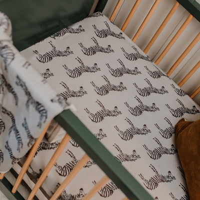 Zebra Jersey Crib Sheet