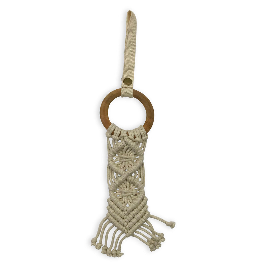 Hand knotted toy with a beautiful pattern of Finn and Emma Play Gym in -- Color_White _ Macrame