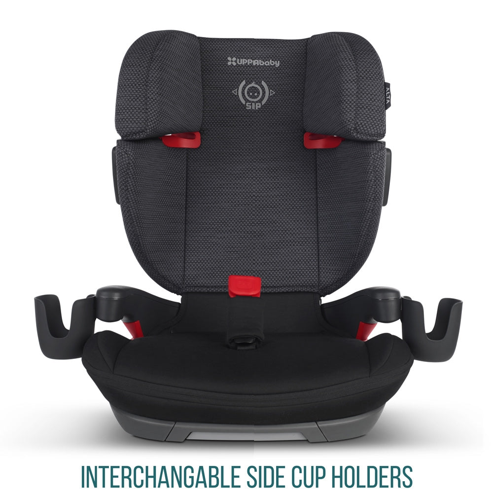 Front view of UPPAbaby Alta Booster Seat with cup holders  in -- Color_Jake