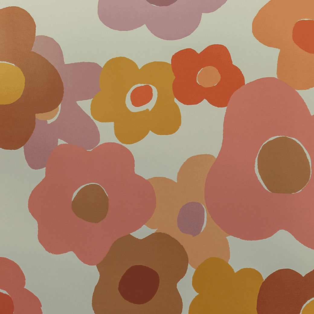 Closeup of Anewall Summer Love Floral Mural pattern