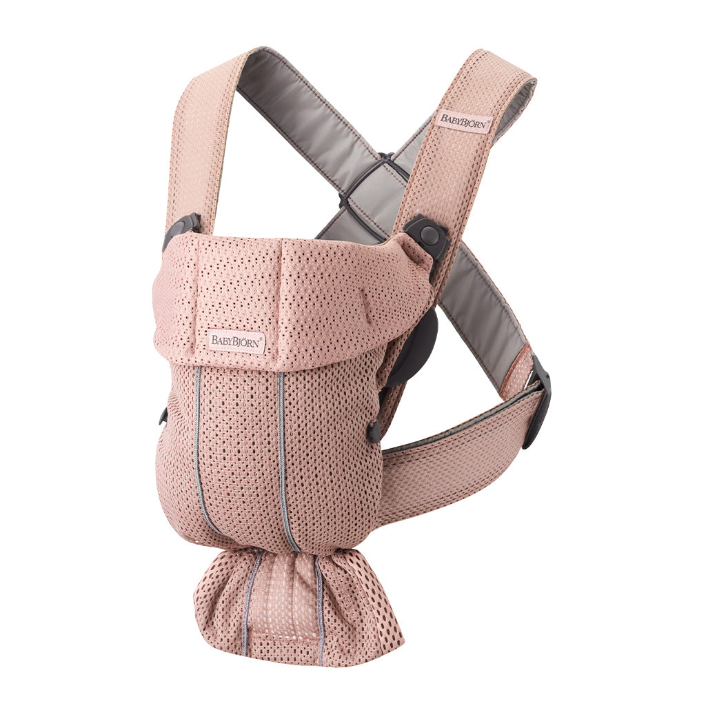 BABYBJÖRN Baby Carrier Mini with top part down in -- Color_Dusty Pink 3D Mesh
