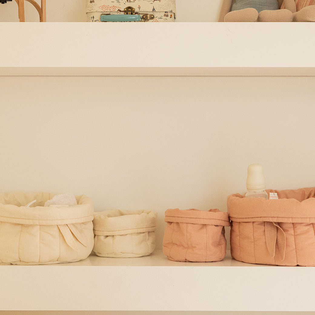 Lorena Canals Bambie Quilted Baskets on a shelf in -- Color_Natural