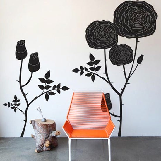 Rose Wall Stickers in Black