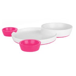 Pink Groovy Interlocking Plate + Bowl Set