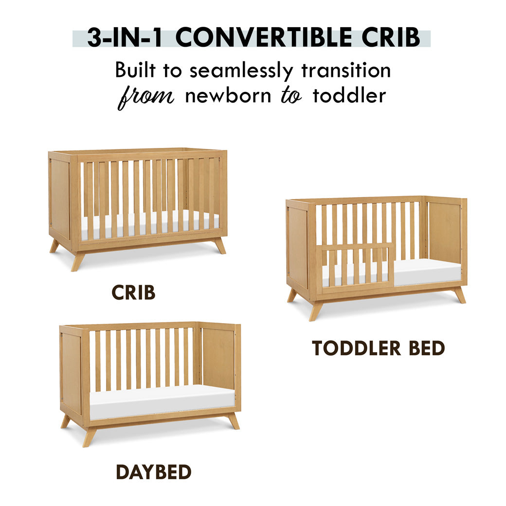 Transitions of the DaVinci Otto 3-in-1 Convertible Crib in -- Color_Honey _ Wood