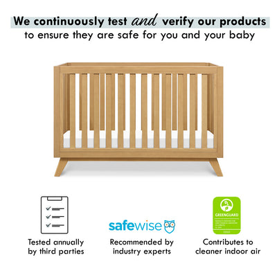 DaVinci Otto 3-in-1 Convertible Crib certifications in -- Color_Honey _ Wood