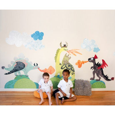 Dinosaurs - 2 Dragons Large Wall Stickers