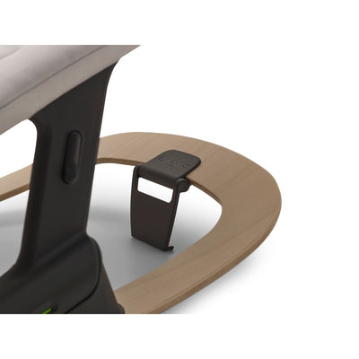 Closeup and details of Bugaboo Giraffe Rocker Frame in --Color_Natural Wood