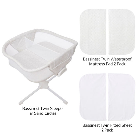 HALO Bassinest Twin Sleeper Bundle in Sand Circles