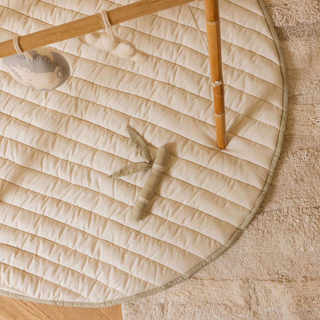 Back view of the Lorena Canals Products Bamboo Leaf Playmat