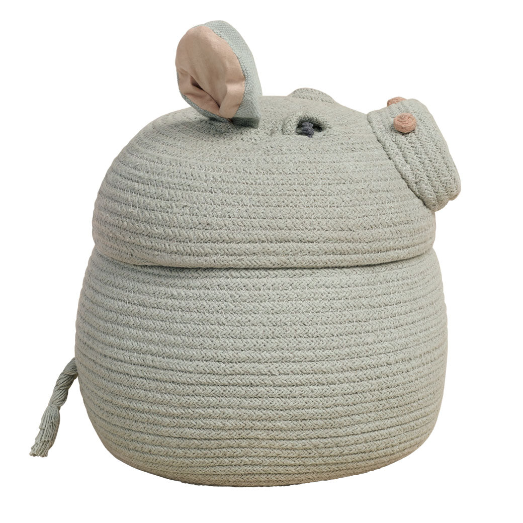 Side view of Lorena Canals Henry the Hippo Basket