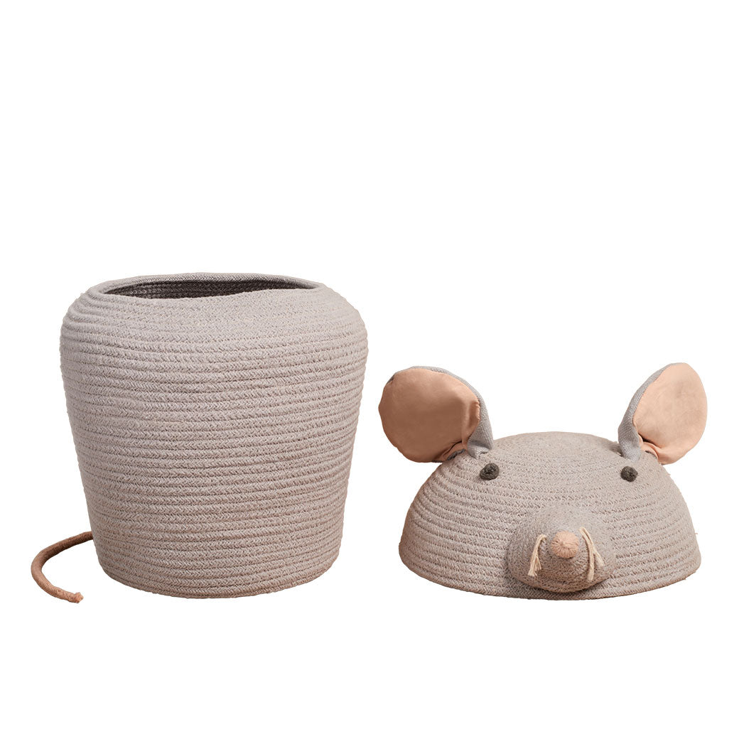 Lorena Canals Renata the Rat Basket with the top off to the side 