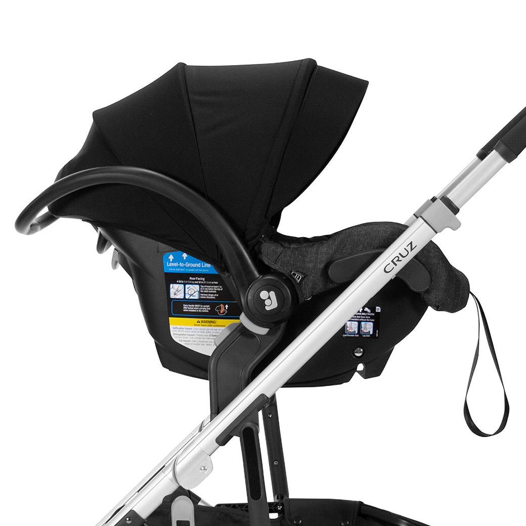 Side view of UPPAbaby Car Seat Adapters on a stroller 