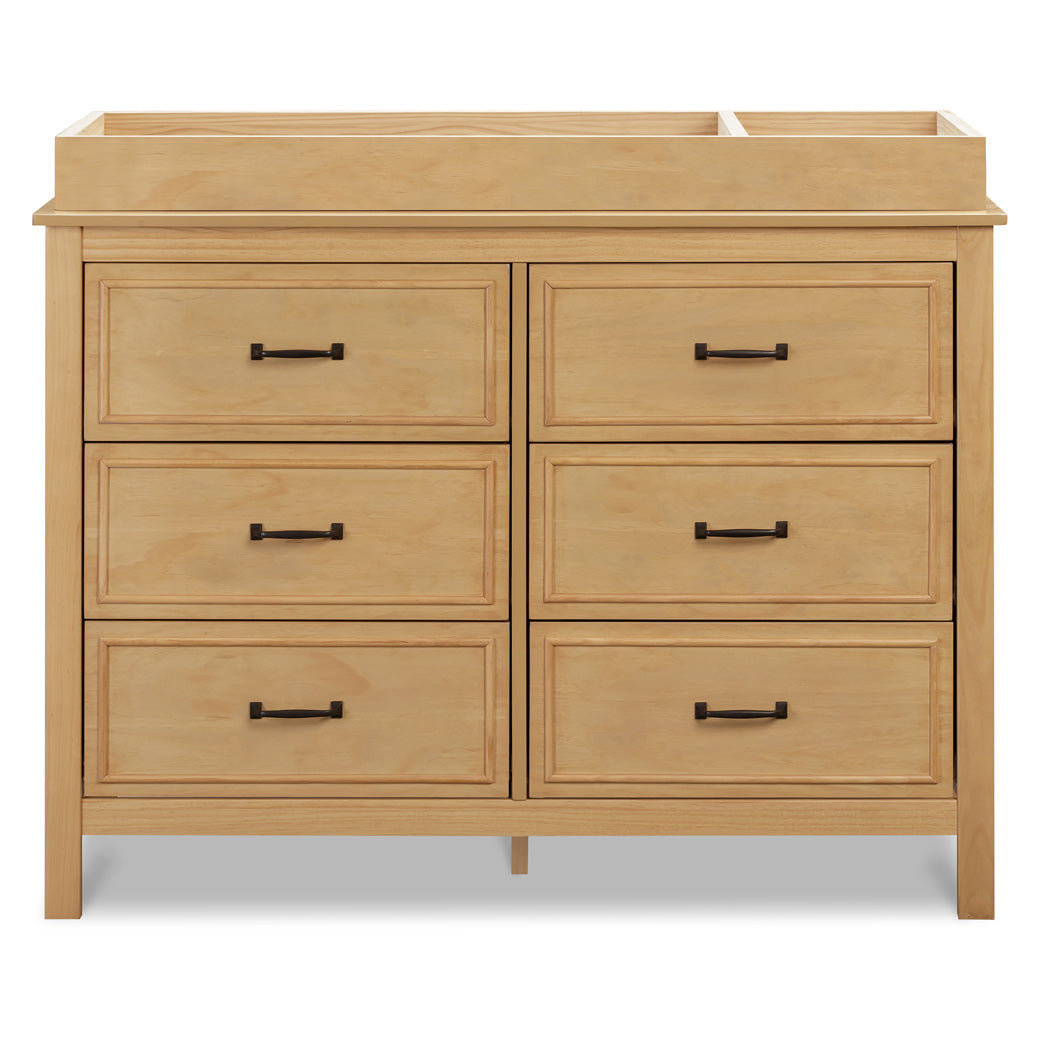 Front view of The DaVinci Charlie 6-Drawer Dresser with tray in -- Color_Honey