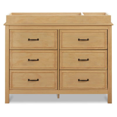 Front view of The DaVinci Charlie 6-Drawer Dresser with tray in -- Color_Honey