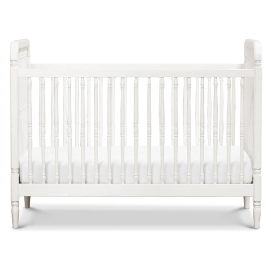 Front view of The Namesake Liberty 3-in-1 Convertible Spindle Crib in -- Color_Warm White