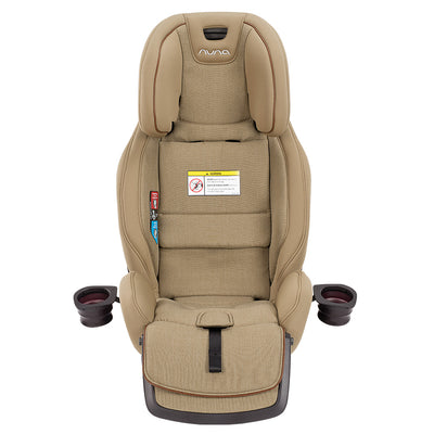 Front view with cupholders on each side showing on Nuna EXEC Car Seat in Color_Oak