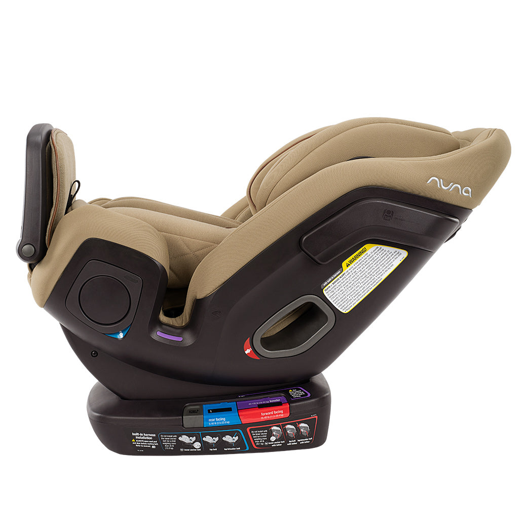 laid back view of Nuna EXEC Car Seat in Color_Oak