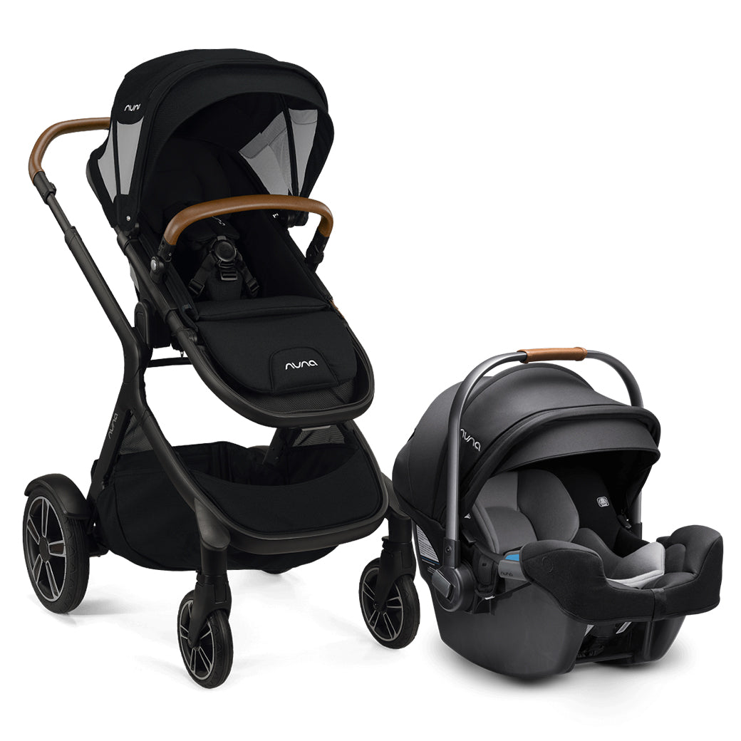 Nuna DEMI Grow stroller and PIPA series travel system in -- Color_Caviar / PIPA rx
