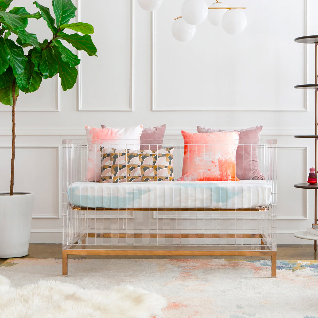 Luma Crib in Acrylic and Rose Gold