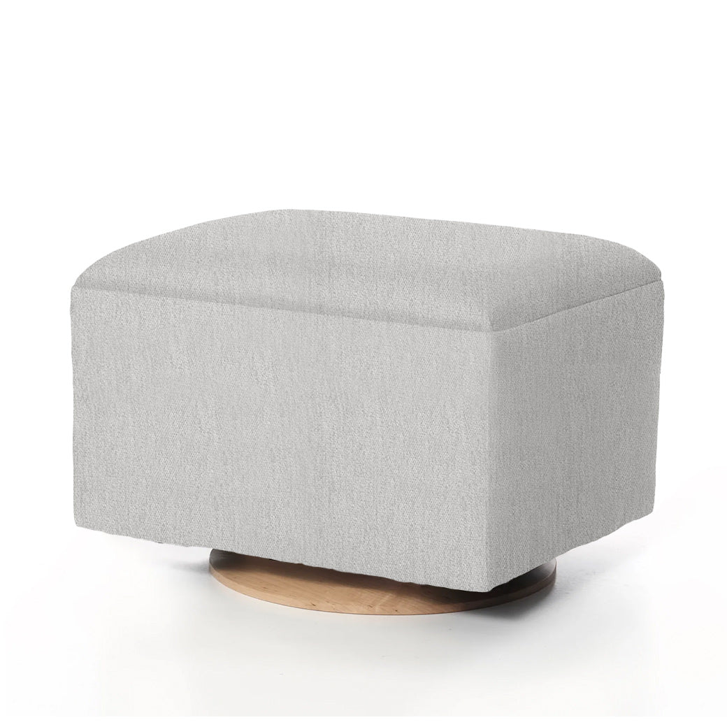Small Stationary Ottoman With Wood Base