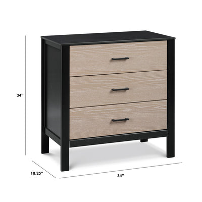 Dimensions of the Carter's by DaVinci Radley 3-Drawer Dresser in -- Color_Ebony/Coastwood