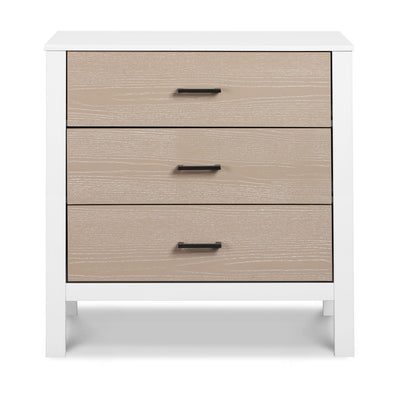 Front view of Carter's by DaVinci Radley 3-Drawer Dresser in -- Color_White/Coastwood
