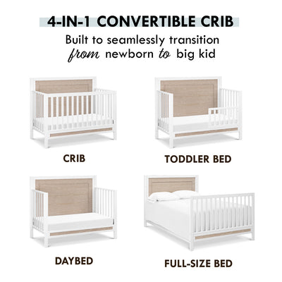 Conversion of the Carter's by DaVinci Radley 4-in-1 Convertible Crib in -- Color_White/Coastwood