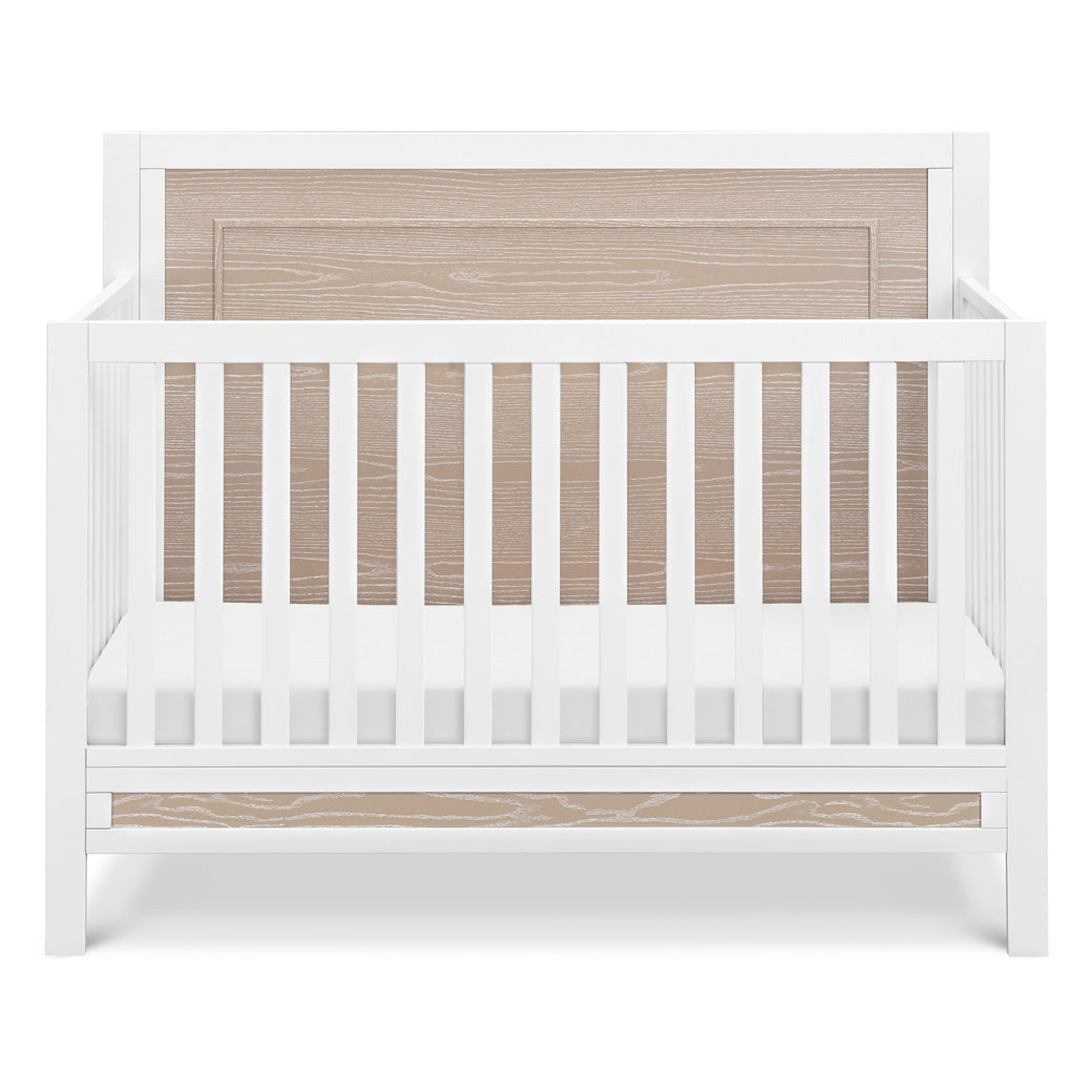 Front view of Carter's by DaVinci Radley 4-in-1 Convertible Crib in -- Color_White/Coastwood