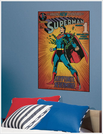 Superman Global Hero Peel & Stick Wall Decals - RoomMates Removable Wall Stickers For Bedroom, Kids Room (36.5" X 17.25")