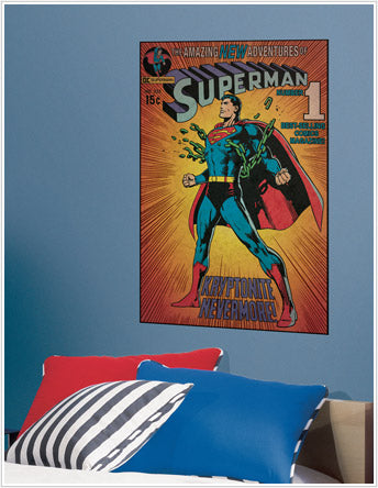 Superman Kryptonite Peel and Stick Comic Book Cover Wall Decal