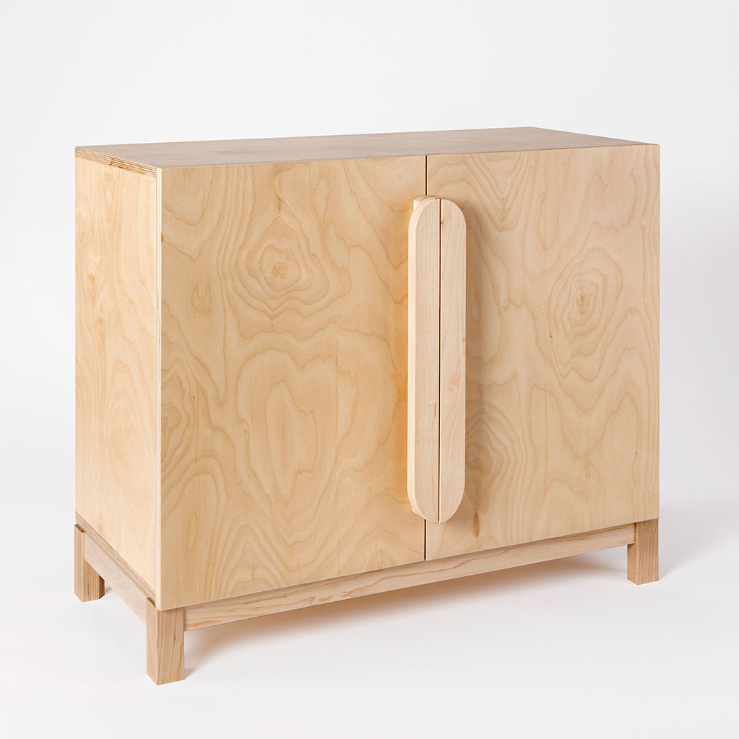 Slight side view of Milton & Goose Terry Cabinet in -- Color_Natural