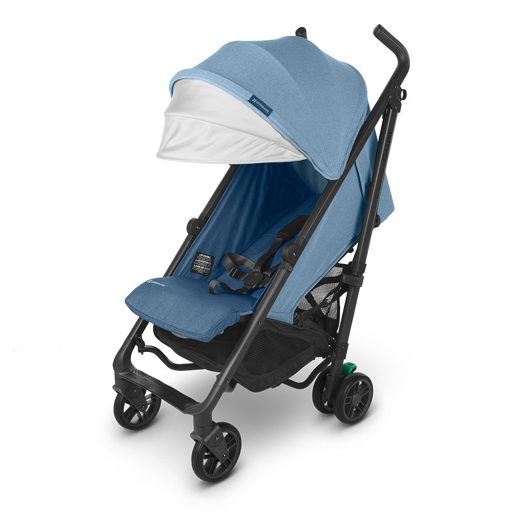 Reclined UPPAbaby G-Luxe Stroller with canopy down  in --Color_Charlotte