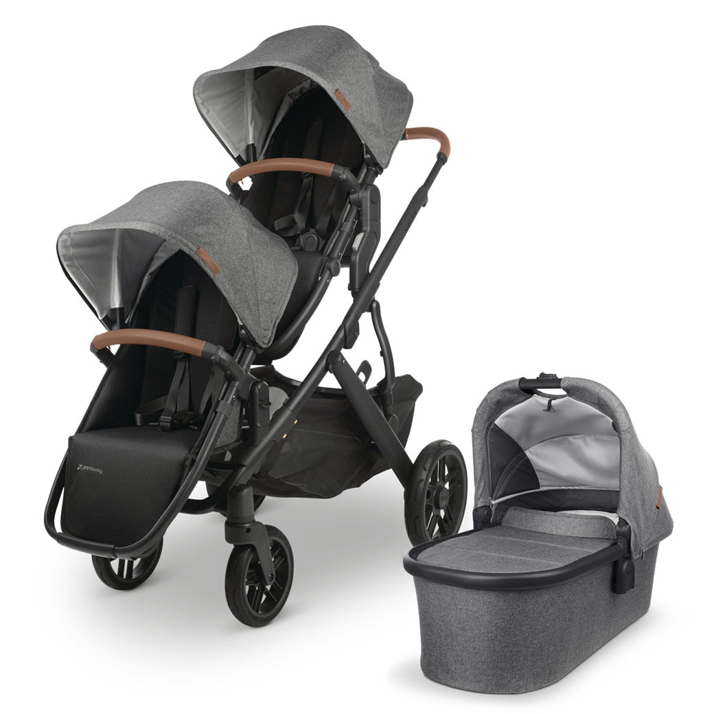 UPPAbaby Vista V2 Double Stroller with the bassinet in -- Color_Greyson