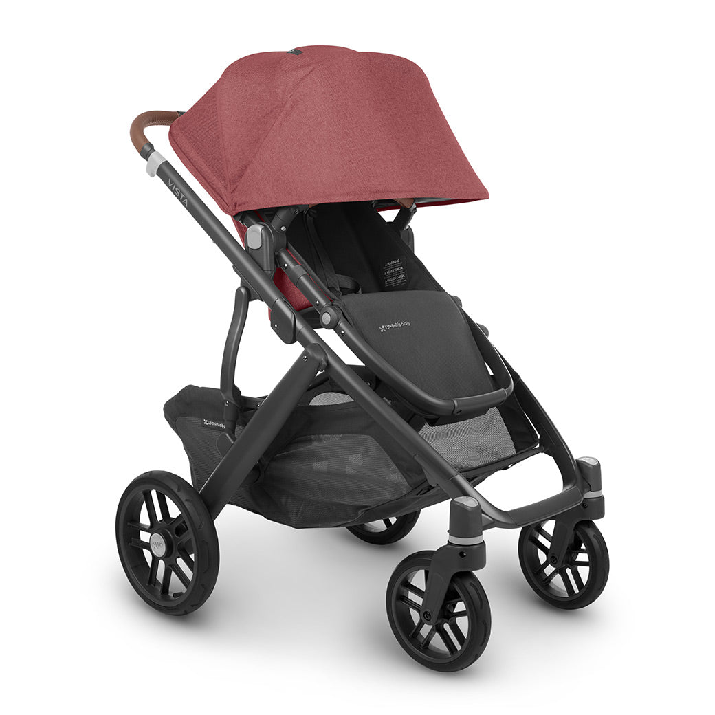 The extended sunshade on the uppababy vista v2 stroller -- Color_Lucy