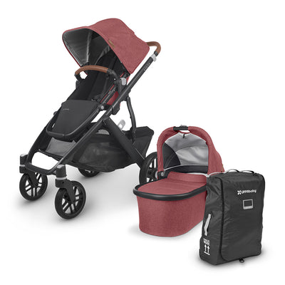 UPPAbaby VISTA V2 Stroller with the bassinet and Travel Bag Bundle in -- Color_Lucy