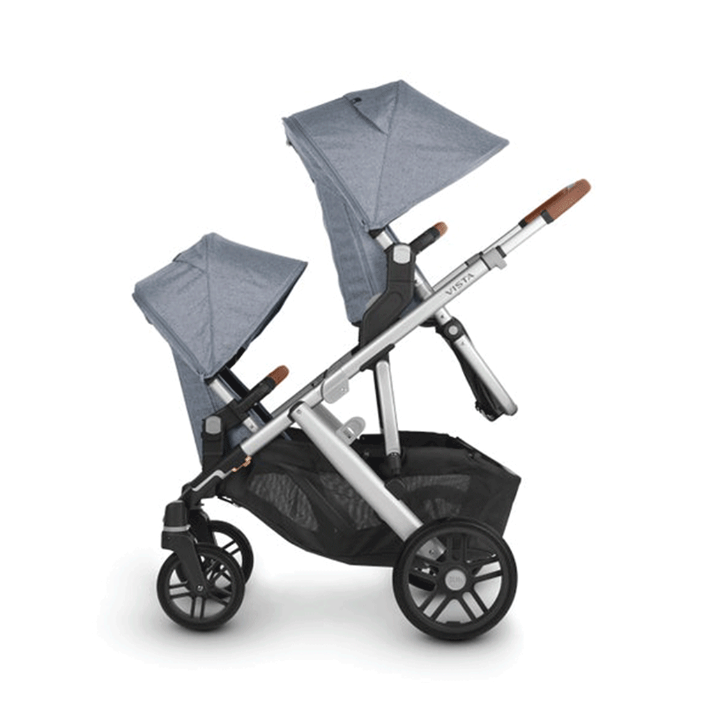 The left side of the UPPAbaby Vista V2 Twin Stroller in -- Color_Gregory