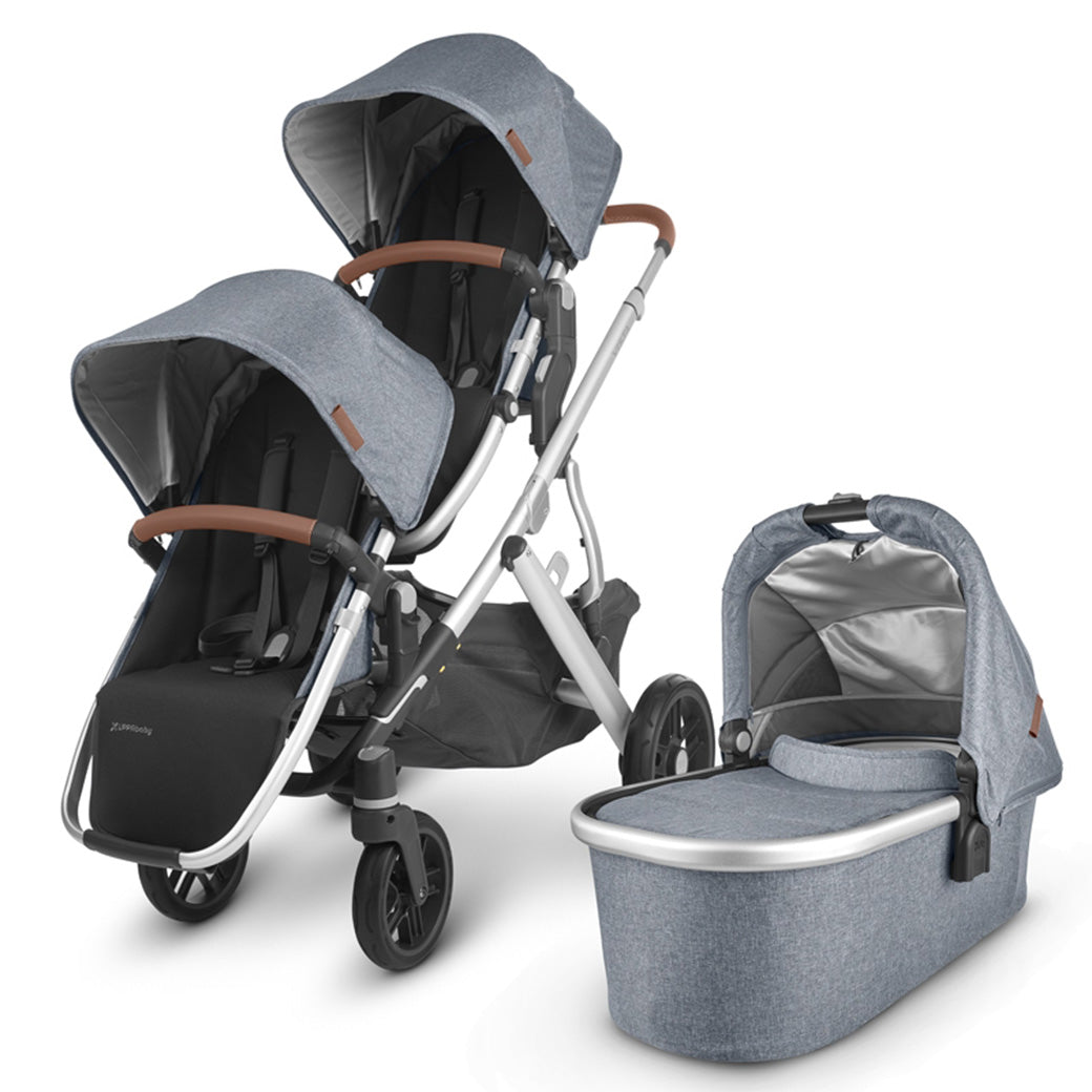 UPPAbaby Vista V2 Double Stroller with the bassinet in -- Color_Gregory