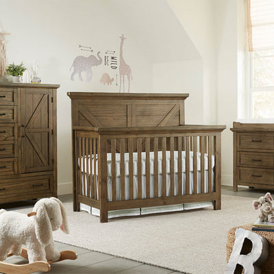 Westwood Design Westfield Convertible Crib in a child`s room in -- Color_Harvest Brown